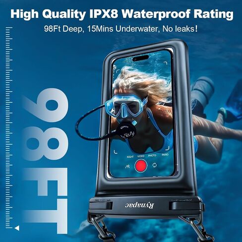 Waterproof Phone Pouch Floating, Double Bags Waterproof Phone Case with Lanyard for iPhone 16 15 Pro Max, Galaxy S24 S23 Ultra, IPX8 Cellphone Dry Bag Beach Travel Cruise Essentials 2Pack-8.5'' in Saudi Arabia
