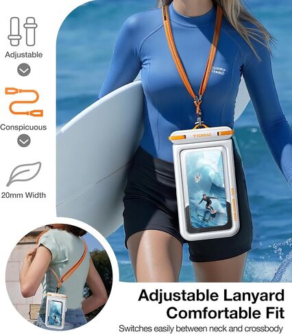 TORRAS IP68 Waterproof Phone Pouch Double Space, Floating Waterproof Phone Case with Lanyard for iPhone 16 Pro Max 15 14 13 S25 S24, Phone Dry Bag Vacation Cruise Ship Travel Essentials 7.0'', Black in Kuwait