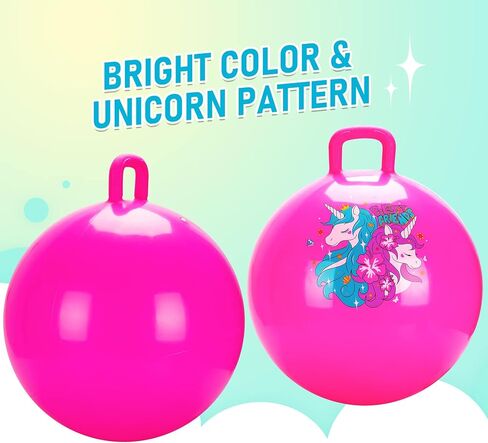 U&C Planet Hopper Ball 18 inches Bouncy Ball with Handle for Kids Age 3-6 Hoppity Hop Sit and Bounce Jumping Hopping Ball with Pump and Gift Box Great Gift for Birthday Christmas, Blue in Saudi Arabia