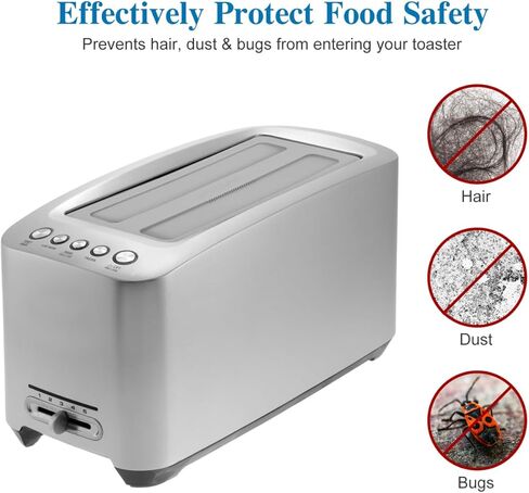 غطاء محمصة Aboofan Cover Cover Cover Silicone Coasts ، 27.4cm 2 شرائح محمصة الخبز غطاء محمصة غطاء أجهزة المحمصة لآلة الخبز الإكسسوارات الرمادية in Kuwait
