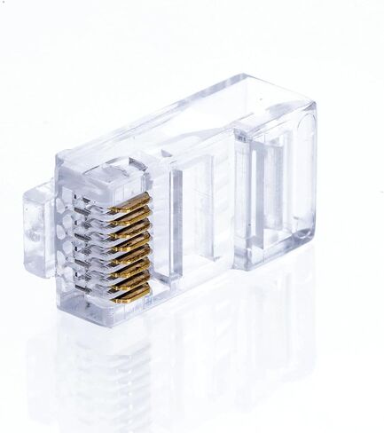 Cat5e RJ45 Modular Plugs, 8P8C UTP Ethernet Crimp Connectors, Solid or Stranded Cable Ends, Gold-Plated Contacts (200 PCS) in Kuwait