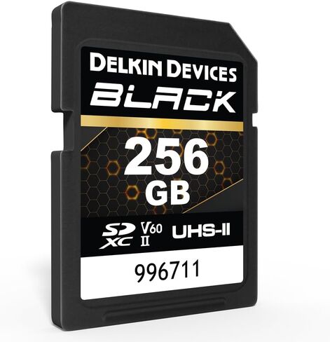 Delkin Devices Black Rugged SDXC Card ، UHS-II ، C10 ، U3 ، V60 ، Full HD & 8K Video ، سرعات سريعة تصل إلى 290 ميجابايت/ثانية ، 30 ميجابايت/ثانية ، وكتابة مثالية للمصورين ومصورين الفيديو (256 جيجابايت) in Kuwait