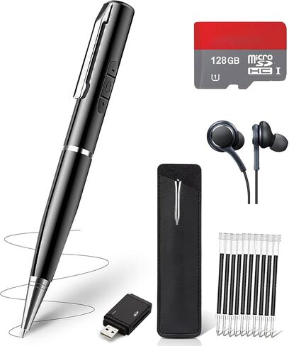 128GB AI Digital Voice Recorder - Voice Activated Audio Recorders, Voice Recording Device with Playback, Portable Taking Device with Noise Reduction, Smart Recorder for Meeting/Course/Lectures in Kuwait