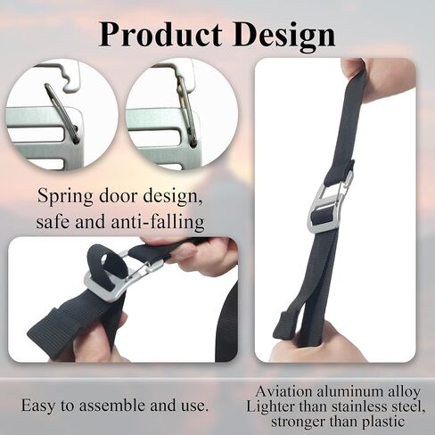 G Hook Buckles Tactical Adjustable Webbing G Shaped Wave Buckle with Adjustable Spring Door, G-Clip Backpack Strap in Kuwait
