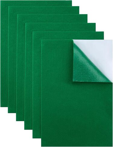 HaoFeiJH Black Felt Fabric，6PCS Self Adhesive Felt Sheet,Self-Adhesive Fabric Liners for Drawers and Boxes, A4 Size Felt Adhesive Sheet (8.3" x 11.8") in Saudi Arabia