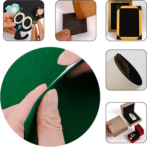 HaoFeiJH Black Felt Fabric，6PCS Self Adhesive Felt Sheet,Self-Adhesive Fabric Liners for Drawers and Boxes, A4 Size Felt Adhesive Sheet (8.3" x 11.8") in Saudi Arabia
