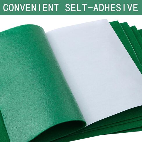 HaoFeiJH Black Felt Fabric，6PCS Self Adhesive Felt Sheet,Self-Adhesive Fabric Liners for Drawers and Boxes, A4 Size Felt Adhesive Sheet (8.3" x 11.8") in Saudi Arabia