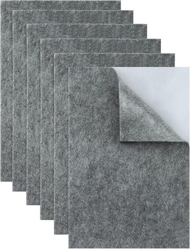 HaoFeiJH Black Felt Fabric，6PCS Self Adhesive Felt Sheet,Self-Adhesive Fabric Liners for Drawers and Boxes, A4 Size Felt Adhesive Sheet (8.3" x 11.8") in Saudi Arabia