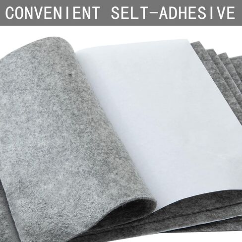 HaoFeiJH Black Felt Fabric，6PCS Self Adhesive Felt Sheet,Self-Adhesive Fabric Liners for Drawers and Boxes, A4 Size Felt Adhesive Sheet (8.3" x 11.8") in Saudi Arabia
