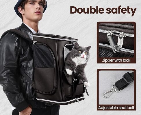 Pecute Cat Backpack Carrier Anti-Gravity Load Reduction 30%, Dog Backpack with Mesh Window, Multiple Pockets, Ideal for Traveling, Hiking, Taking Public Transportation, Visiting The Doctor, Gray in Saudi Arabia
