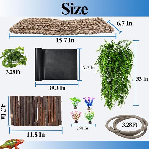 HERCOCCI Bearded Dragon Tank Accessories, Reptile Bridge Hammock Plants Jungle Climbing Vines Terrarium Decor for Bearded Dragon Snake Gecko Lizard in Saudi Arabia