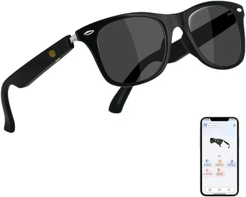 Smart Glasses for Men and Women, Blue Light Filtering Lenses, Audio Glasses with Mic & Speakers, Touch & Voice Assistant Compatible - Up to 6 Hrs Battery, Bluetooth Glasses for Office, Driving in Kuwait