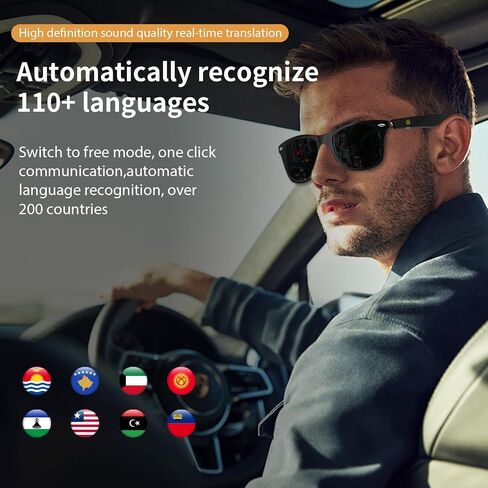 Smart Glasses for Men and Women, Blue Light Filtering Lenses, Audio Glasses with Mic & Speakers, Touch & Voice Assistant Compatible - Up to 6 Hrs Battery, Bluetooth Glasses for Office, Driving in Kuwait