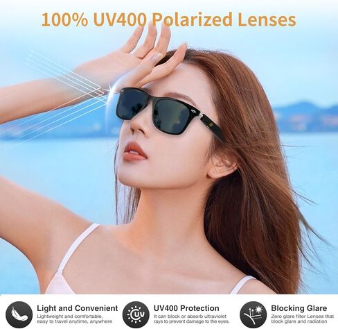 Smart Glasses for Men and Women, Blue Light Filtering Lenses, Audio Glasses with Mic & Speakers, Touch & Voice Assistant Compatible - Up to 6 Hrs Battery, Bluetooth Glasses for Office, Driving in Kuwait
