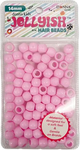 DONNA Kids Jellyish Hair Beads – Squishy, Jellyish Twist 14MM Rubber Beads, Safe & Durable Hair Accessories for Kids, Silicone Feeling, Beads Jewelry Making Kit DIY Hair Braiding, White Color 1PC in Saudi Arabia