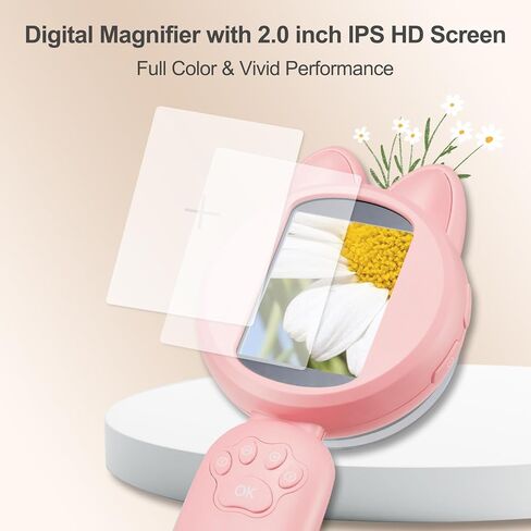 Digital Handheld Microscopy, 2-inch IPS Screen 30X Magnifying Glass Magnifier with LED Light, 3 Games, 30W HD Camera, Built-in TF Card for 300 Photos, Education Hobby Plants Insects- Blue in Kuwait