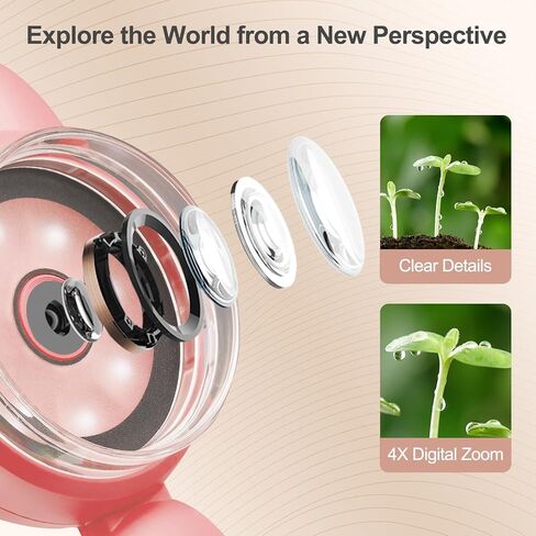 Digital Handheld Microscopy, 2-inch IPS Screen 30X Magnifying Glass Magnifier with LED Light, 3 Games, 30W HD Camera, Built-in TF Card for 300 Photos, Education Hobby Plants Insects- Blue in Kuwait