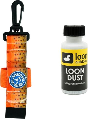 Loon Outdoors غبار مسحوق الجاف ذبابة عائمة مع حامل الهز الجاف كينجفيشر in Kuwait