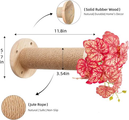 Cat Wall Shelves, 11.8 Inch Cat Wall Steps for Drywall, Cat Wall Furniture, Cat Stairs for Wall Mounted with Jute Scratching Cat Shelf for Most Kitten, Large Cats, 2 of Pack in Saudi Arabia