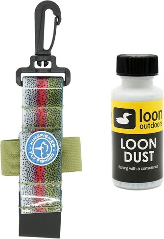 Loon Outdoors غبار مسحوق الجاف ذبابة عائمة مع حامل الهز الجاف كينجفيشر in Kuwait