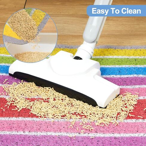 Bienbee Cat Litter Mat, 33.5 x22.5in Cat Litter Mat Litter Trapping Mat Easy to Clean, Litter Box Mat with Bottom, Unique Graphic Design Cat Mats for Litter, Mushroom L in Saudi Arabia