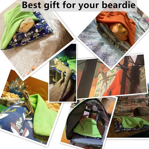 Bearded Dragon Bed and Reptile Hammock Swing Hanging Bed, Reptile Accessories, Small Pet Animal Hide Habitat Shelter, Cage Accessories for Bearded Dragon Leopard Gecko (Colorful) in Saudi Arabia