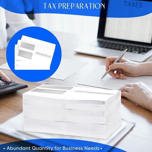 500 Pcs Tax Form Envelopes for 1099 MISC, 1099-R & DIV - INT Forms 2025 Double Window Tax Envelopes Security Tinted Self Sealed Envelopes Designed for Quickbooks or Tax Software 5 5/8 Inch x 9 Inch in Saudi Arabia