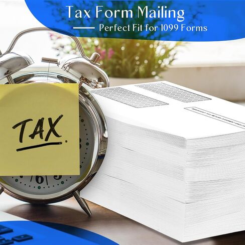 500 Pcs Tax Form Envelopes for 1099 MISC, 1099-R & DIV - INT Forms 2025 Double Window Tax Envelopes Security Tinted Self Sealed Envelopes Designed for Quickbooks or Tax Software 5 5/8 Inch x 9 Inch in Saudi Arabia