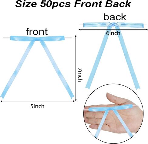 50pcs أسود تويست تويست أقواس لأكياس علاج 5 × 7 بوصة أقواس شريط الساتان للهدية الكعكة حلوى الحرف ديي حفل عيد ميلاد الحفلات الزهور إكليل الزهور in Kuwait