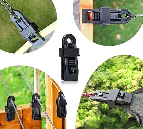Heavy Duty Tarp Clips 15-Pack | Weatherproof Adjustable Clamps for Outdoor Tarps, Canopies, Tents | Versatile Camping Gear, Pool Cover Fasteners (Green) in Kuwait