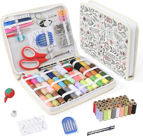 Sewing Kit for Adults, Needle and Thread Kit for Sewing, Sewing Supplies Accessories with Tailor Scissors, Sewing Thread, Needles and More for Home Travel and Emergency (White - Large) in Saudi Arabia