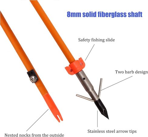 Bow Fishing Reel Kit with Arrows Set - Bowfishing Tool Accessories for Compound & Recurve Bows in Kuwait