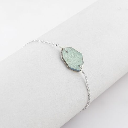 Natural Fire Opal Gemstones Ankle Bracelet for Women, Polished Slice, Handmade Jewelry, Silver Plated Simple Elegant Anklets, October Birthstone, Adjustable, Gift for Her, 9+1.50 inch in Saudi Arabia