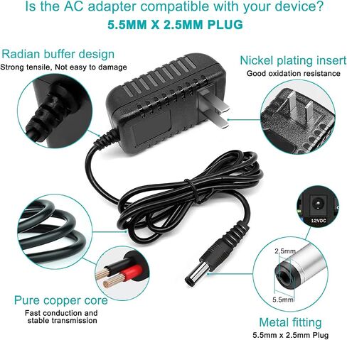 12V AC/DC Adapter Charger for Seagate Goflex Freeagent and WD Western Digital My Book Essential Digital External Hard Drive HDD WD My Cloud Powe Supply Replacement Charger Seagate Backup Plus, Central in Kuwait