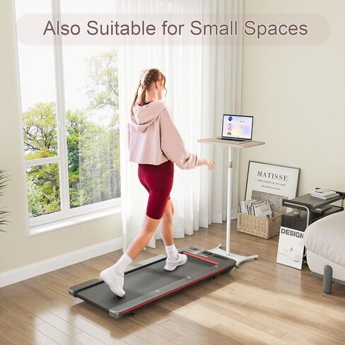 Snughome Portable Laptop Floor Stand, Wood Standing Laptop Table, Height Adjustment 18"-47" Small Standing Desk, Bedside Sofa Table Projector Stand Adjustable Computer Desk for Home Office in Saudi Arabia