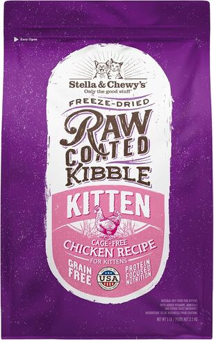 Stella & Chewy's Raw Premium Cibble Cat & Hitten Food-وجبات خالية من الحبوب ، وجبات غنية بالبروتين-وصفة دجاج خالية in Kuwait