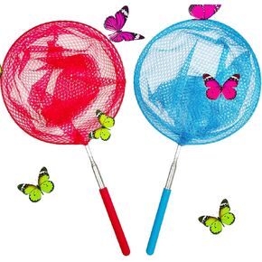Toromp Telescopic Butterfly Nets - رائع لصيد الحشرات صيد الأسماك - لعبة في الهواء الطلق للأطفال الذين يلعبون - من 6.8 "إلى 34" ومكافحة قبضة الانزلاق