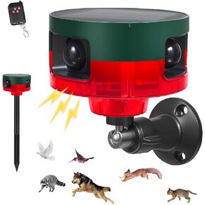 Solar Alarm Motion Detector,360° Motion Detection,Motion Sensor Noise Maker,Support Recording,Dog Barking Alarm for Barn,Garden and Home Security