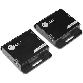 SIIG HDMI Over Cat6 Extender - 60m - 1080p (197ft) - Power Over Cable - No Driver - Plug & Play - Metal housing & Mountable (CE-H3EX01-S1)