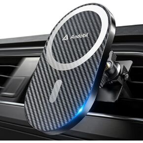 andobil Upgraded for Magsafe Car Mount Pro [Strongest Magnet, Big Phone Friendly] 360° Rotation Magnetic Phone Holder for Car Vent Suitable for iPhone 16/15/14 Pro Max Samsung S25/S24 (Carbon Fiber)