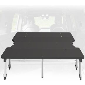 Sleeping Platform Storage System Designed for Rivian R1S Vehicles, Folding Platform with Underneath Storage, Black, LF-R1SP