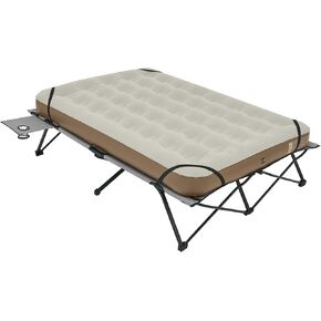 Naturehike 2 Person Camping Cot with Camping Air Mattress & Side Table, Folding Camping Bed for Adults