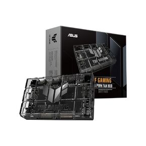 ASUS TUF Gaming ARGB PWM FAN HUB (يربط ستة من عشاق الحالات ، مروحة PWM وموصل RGB ، مؤشرات الطاقة الواضحة والتشغيل ، دعم طاقة SATA المزدوج المستقر))