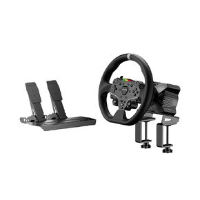 MOZA R3 Racing Wheel & Pedals Bundle 4PCS Racing Simulator Kit for PC: R3 Direct Drive Base, ES Lite Steering Wheel, SR-P Lite Pedals and Table Clamp, Black