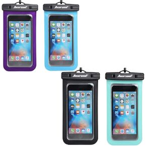 Hiearcool Universal Waterproof Case,Waterproof Phone Pouch Compatible for iPhone 12 Pro 11 Pro Max XS Max XR X 8 7 Samsung Galaxy s10/s9 Google Pixel 2 HTC Up to 7.0", IPX8 Cellphone Dry Bag -4 Pack
