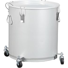 Fryer Grease Bucket 16 Gal, Fryer Oil Bucket With Lid, Oil Disposal Caddy w/Rust-Proof Coating, Coated Carbon Steel Oil Filter Pot With Caster Base, Oil Transport Container w/Lock Clips & Filter Bag