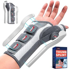 FAMTOL CARPAL TUNNEL TUNNEL WRIST BRACE SUPPERT ، FSA أو HSA Thumb Spica Splint Hand Hand for de Quervains Tenosynovitis ، التهاب الأوتار ، دعامة معصم مع دعم الإبهام/الأمين المتوسط ​​والرجال ، الأسود