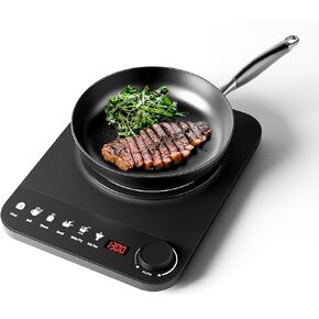 Induction Cooktop Portable, 1300W Electric Stove with 5 Cooking Modes - Easy to Use & Fast Heating, Induction Hot Plate with LCD Sensor Touch