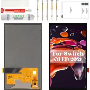 for Switch OLED Screen 2021 for Switch OLED Digitizer LCD for Nintendo Switch OLED Screen Replacement Touch Display Assembly Kits 7" Black