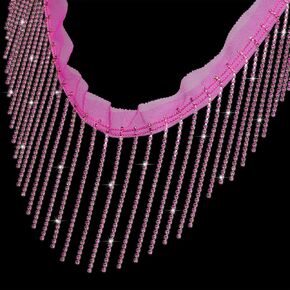 1 Yard Rhinestone Fringer Trim Diamond Ribbon Crystal Tassel Sparkle Jewel Chain for Cloth Sewing Crafts DIY Decoration (Black) in Saudi Arabia